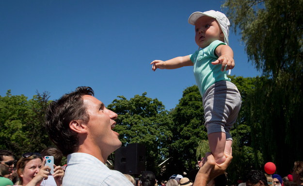 "Sexy, feminist, and capable of balancing a baby on one hand: Prime Minister Trudeau gets our vote," the magazine said.