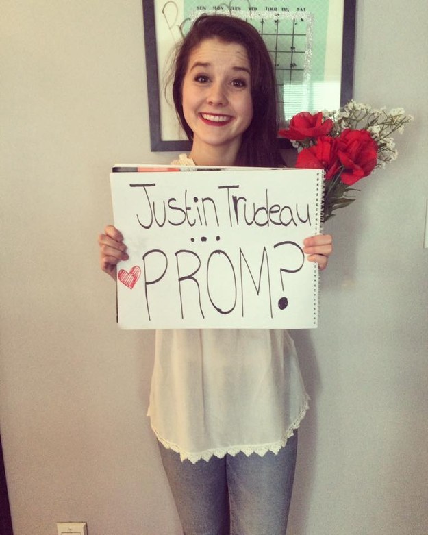 Last week, Taylor-Proulx posted this photo on social media in hopes of wooing Trudeau into accompanying her. It's now been shared more than 3,600 times on Facebook.