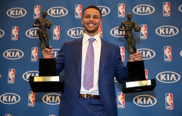 Last night, Steph Curry accepted the NBA's MVP award for the second year in a row.