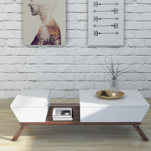 Promising review: "The assembly for this was pretty clear considering all the different parts. Looks fantastic once assembled; great quality. Awesome extra storage; it's the perfect size for smaller living areas. The white looks lovely and cleans easily. I would definitely recommend to friends and family." —AmandaPrice: $219.99 (on sale from $299.99) / Available in white (pictured) and walnut.