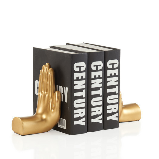 Promising review: "Love! They look great as bookends for my collection of design books. Good weight to them as well so they can handle the tallest and heaviest books without tipping." —KristenPrice: $23.55 (on sale from $34.95) / Available in gold (pictured), white, and silver.