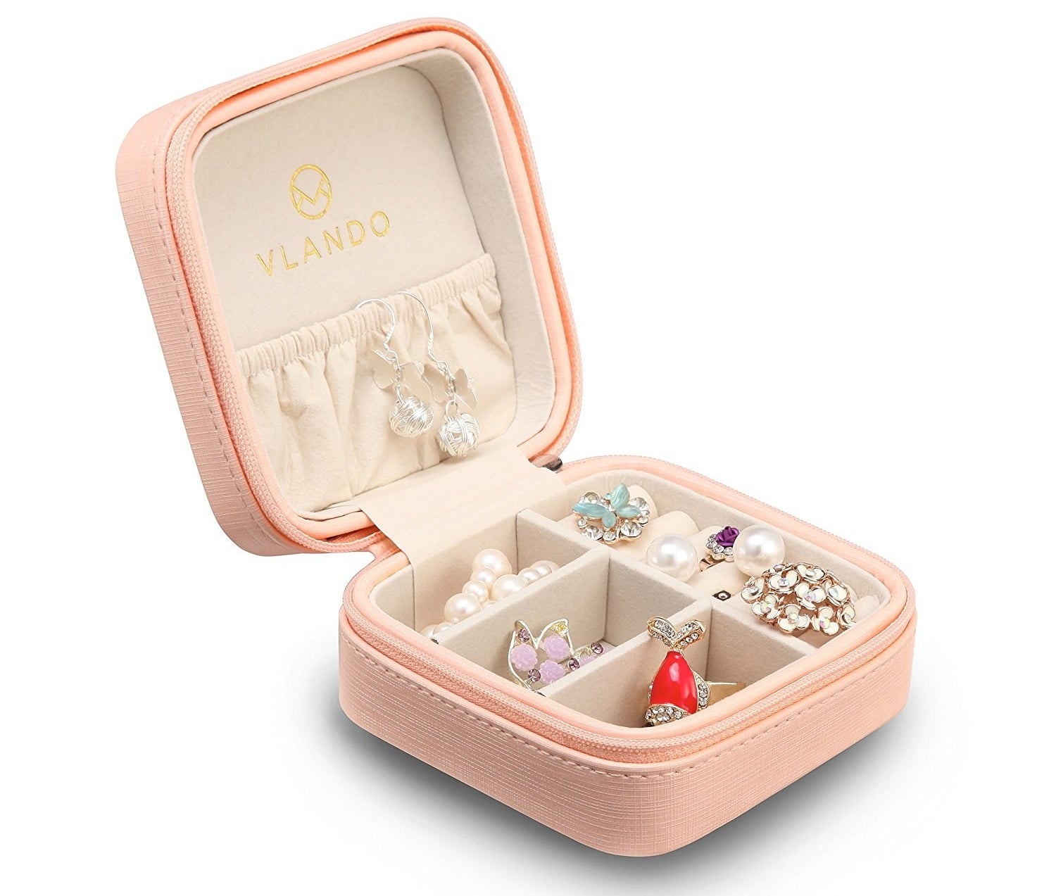 Promising Review: "Got these as gifts for my amazing bridesmaids. The quality was very nice! It's a really pretty shade of pink and the material feels much more expensive than it actually is! It's compact so it's very travel-friendly but it has just enough compartments." —EJGet it from Amazon for $10.99+ or from Walmart for $7.90+. Available in seven colors.