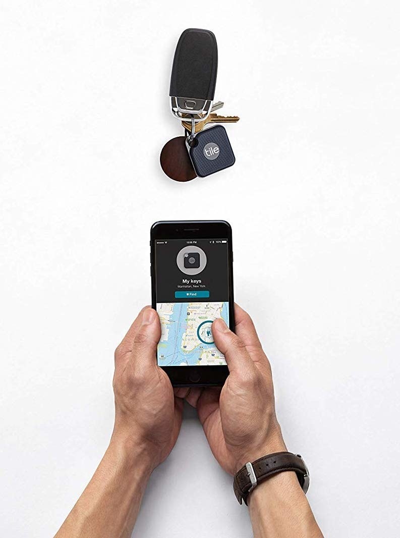 You download the Tile app, click "find," and it will play a loud jingle (or a recording of your voice) on the Tile itself to help locate your keys. Plus, it'll help you find your phone even when it's on silent mode. Promising review: "It is LOUD which is just what I need. I am in and out of houses all day as a hospice nurse and sometimes in a hurry. In my haste, I do not always put my keys or phone in the right place. I am so annoyed that I didn't get this sooner! SUPER BONUS: It finds my phone even when it's in silent mode! LIFESAVER! I am so thankful for this option! I feel like it will save me so much time and frustration this year." —Ann SimsGet it from Amazon for $34.99.