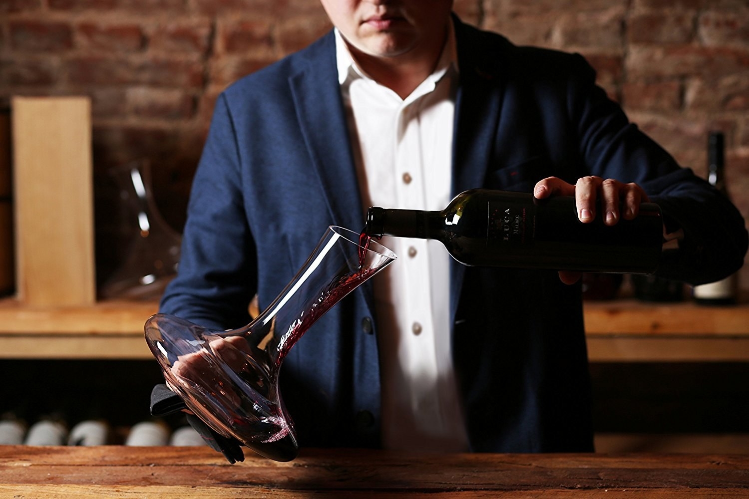 It's made with handblown, lead-free crystal, works best with red wines, such as merlot, cabernet, pinot noir, and port, and fits an entire bottle of wine at once (if you're into that). Lots of reviewers have pointed out that the slanted top makes it suuuper easy to pour out once it's done aerating. Promising review: "All wine lovers should have a decanter. I really didn't know what I was missing until I bought this and let my tuscans and cabs sit for an hour or two before drinking. Really makes a huge difference." —KyleGet it from Amazon for $49.95.