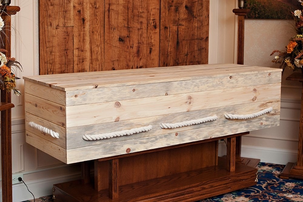 In S05E03, Hank builds coffins for himself and Peggy, and it's very romantic. :')Get it from Amazon for $599.