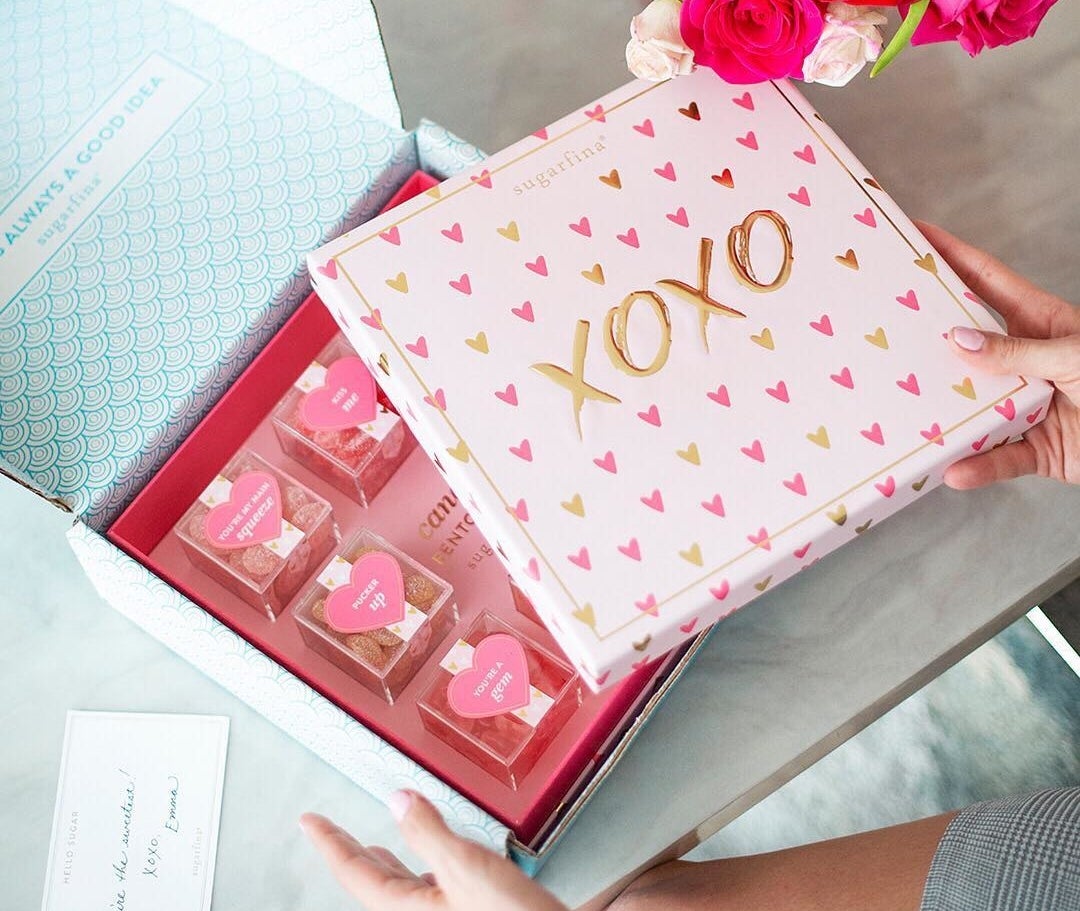 Choose from candies like "Cheers To Us" Champagne Bears, Dark Chocolate Sea Salt Caramels, Milk Chocolate Marshmallow Eggs, Heavenly Sours, and so many more!Get it from Sugarfina for $65.