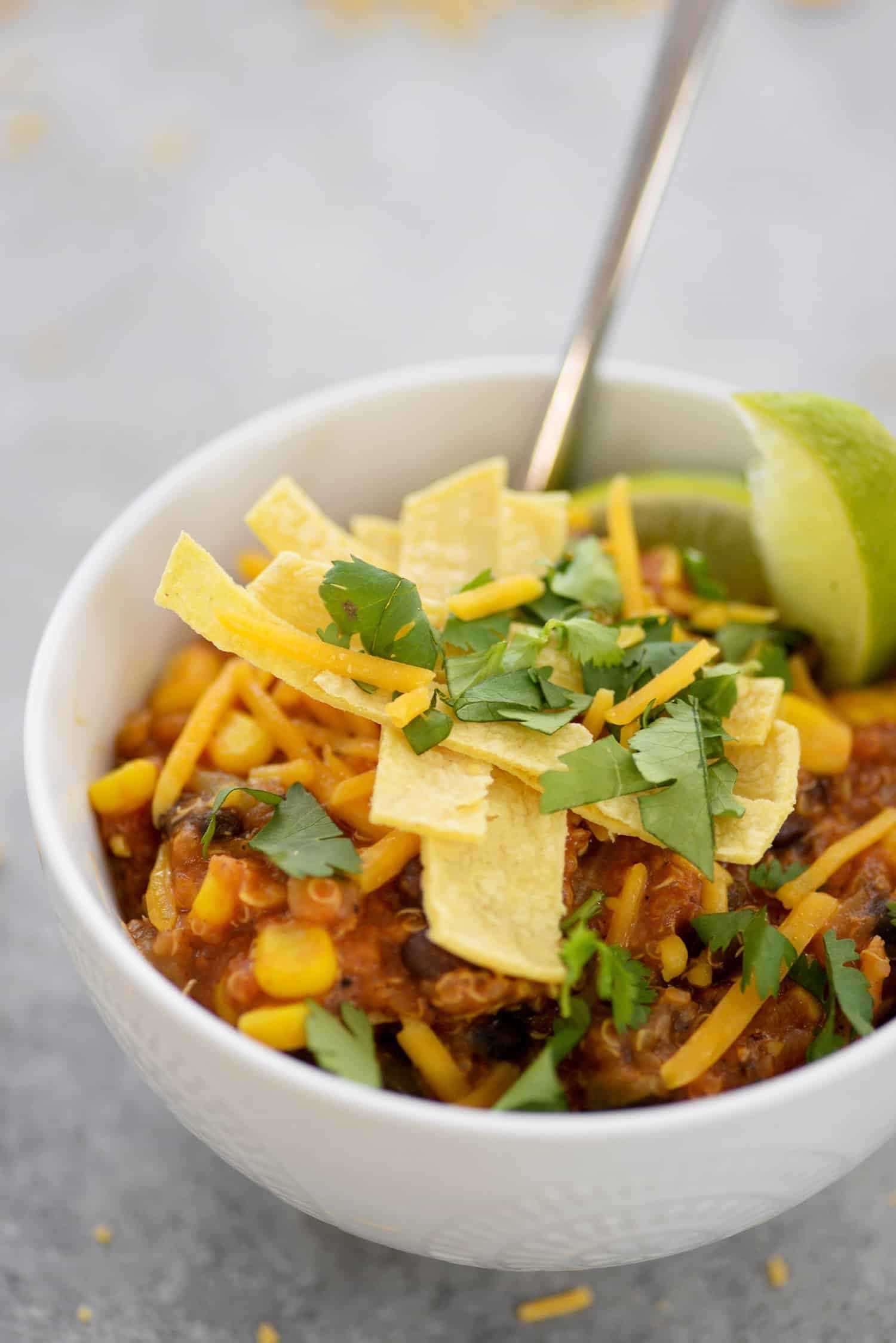 This enchilada casserole is layered with spice after spice after spice — we're talking everything from cayenne pepper to cinnamon to cumin. One taste and you'll be craving it on the reg. Get the recipe here.