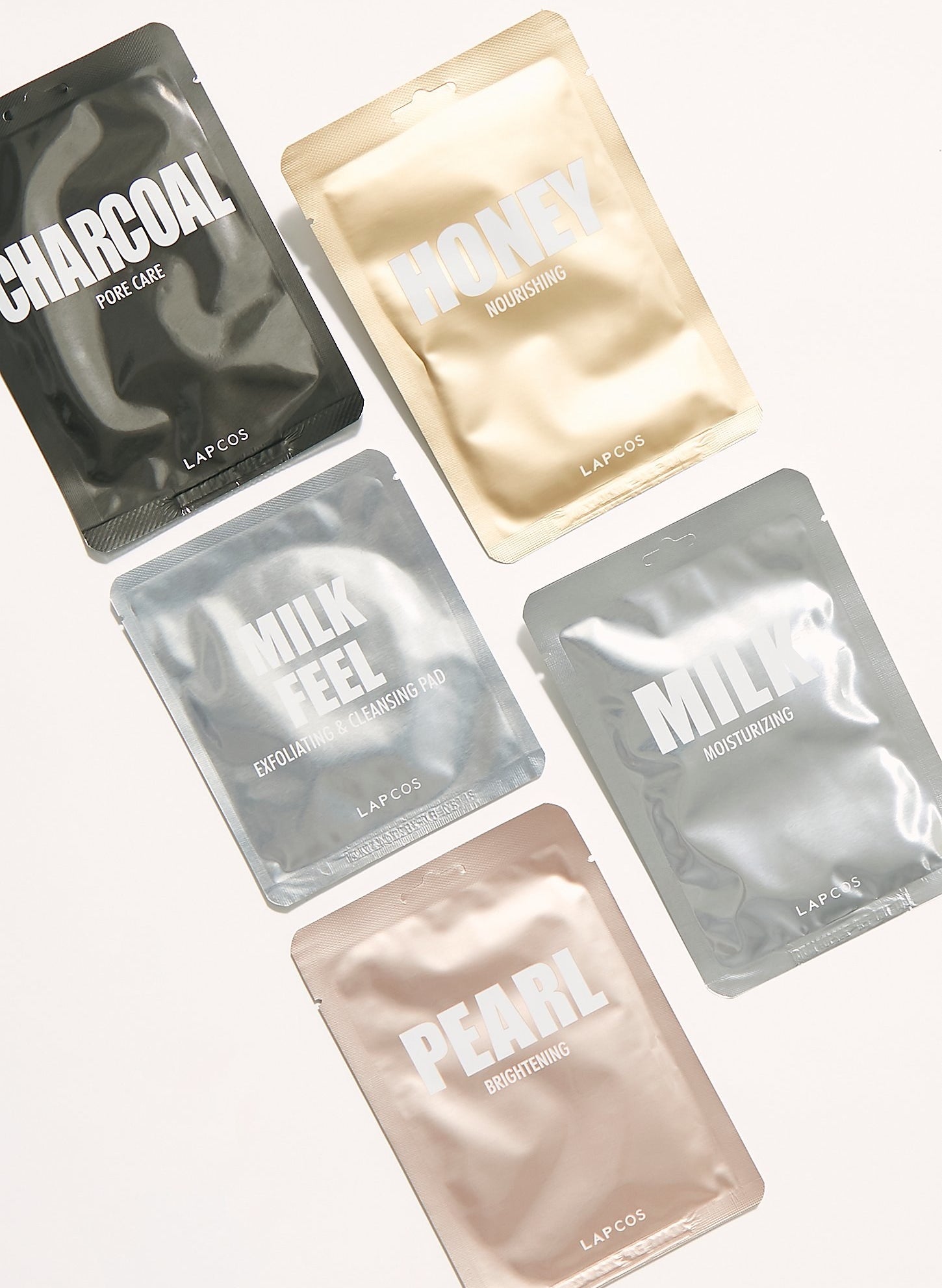 The set comes with charcoal, honey, pearl, and milk mask, as well as a ~milk feel~ exfoliating pad. Get it from Free People for $15.