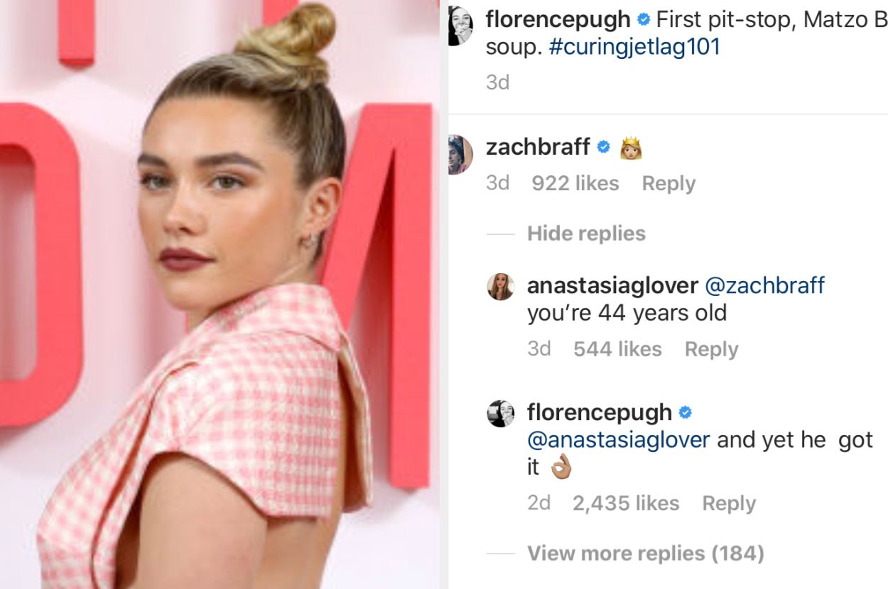 Florence Pugh Clapped Back At A Fan Who Made Fun Of Her Age Difference