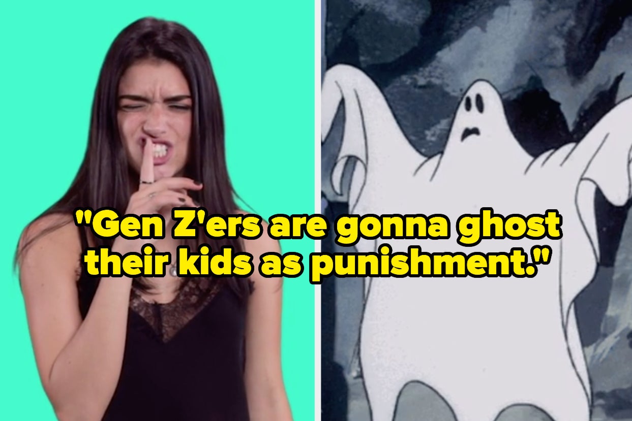 Dixie D'Amelio shushing a ghost, captioned