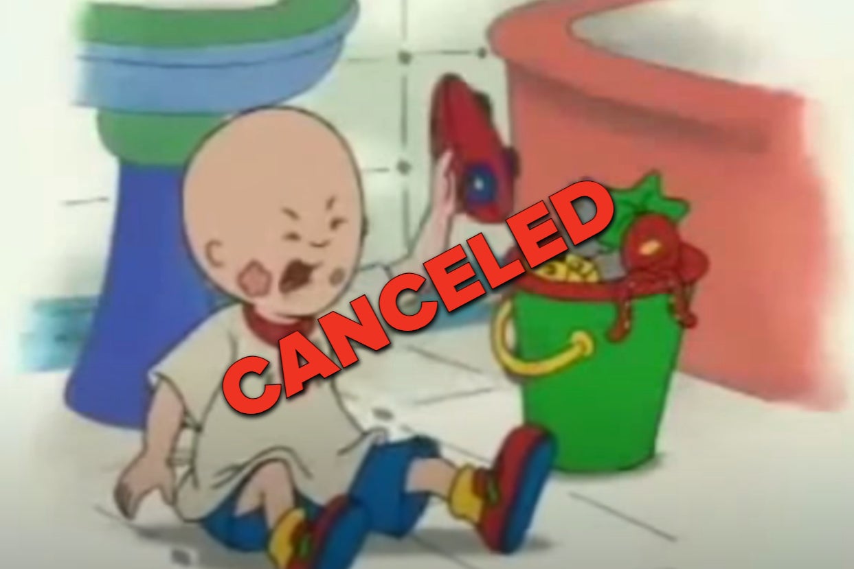 Caillou throwing a tantrum with the word