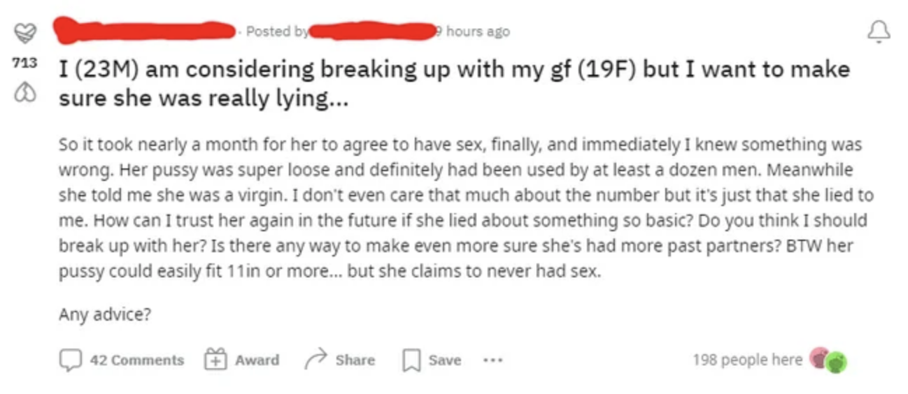 Horrifying Comments Men Have Made About Sex