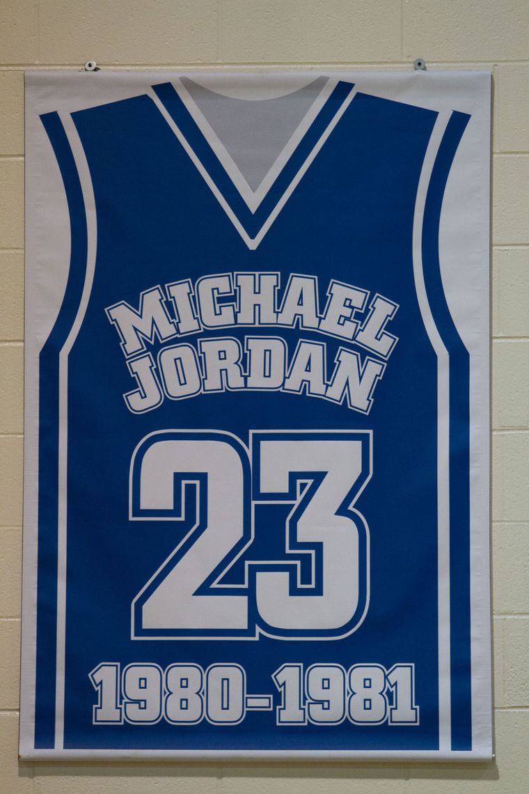 Michael Jordan&#x27;s Retired Jersey at Laney High School