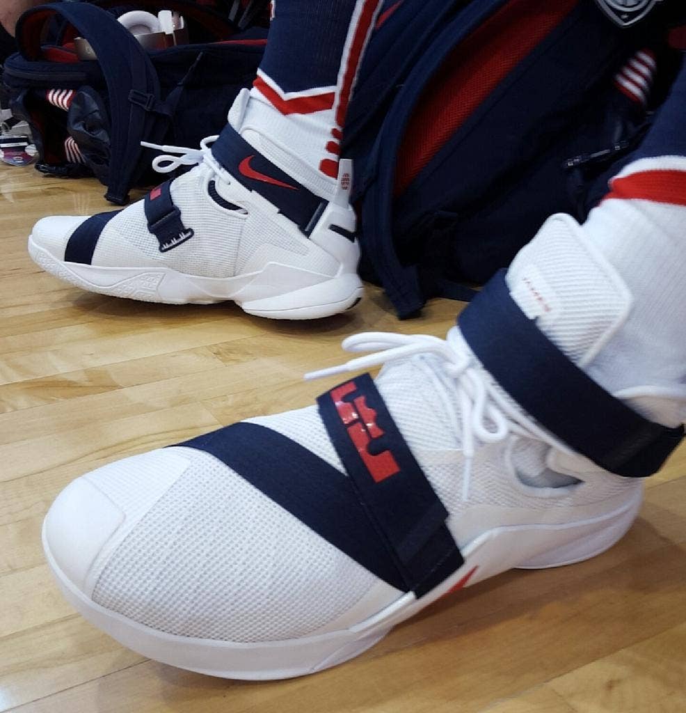 LeBron James wearing the 'USA' Nike Soldier 9
