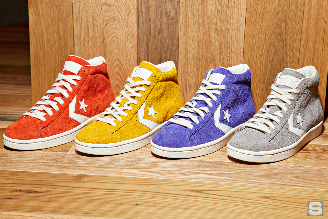 Converse pro leather on hot sale feet