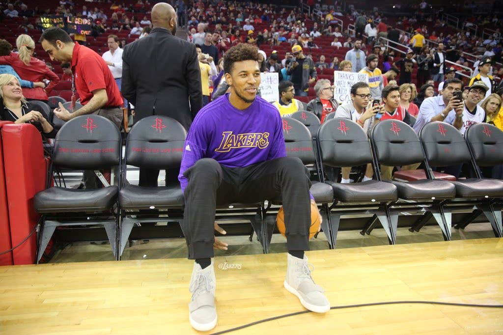 Nick Young Playing in the adidas Yeezy 750 Boost