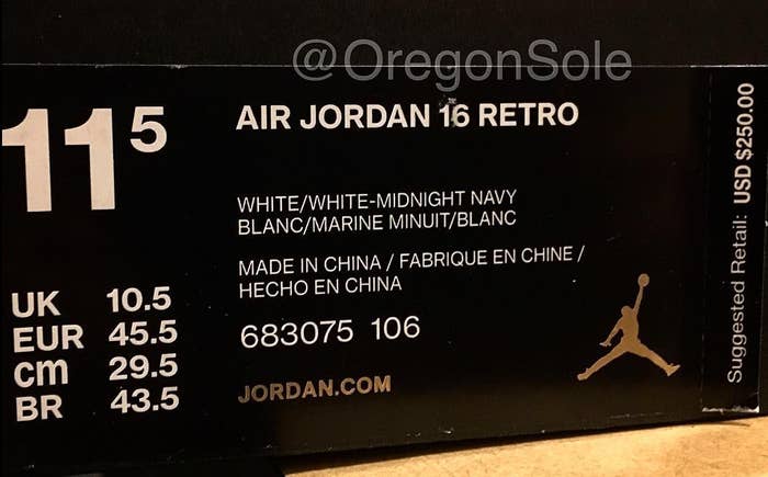 Air Jordan 16 Retro Box