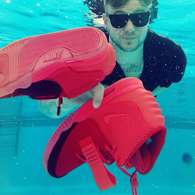 John Geiger Takes the &#x27;Red October&#x27; Nike Air Yeezy 2 Under Water