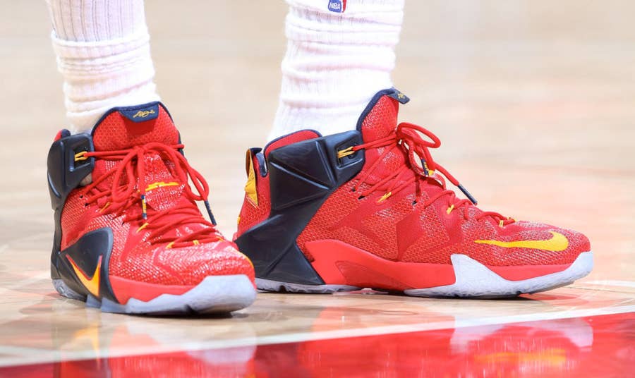 SoleWatch: Up Close With LeBron James' Red/Yellow Nike LeBron 12 PE