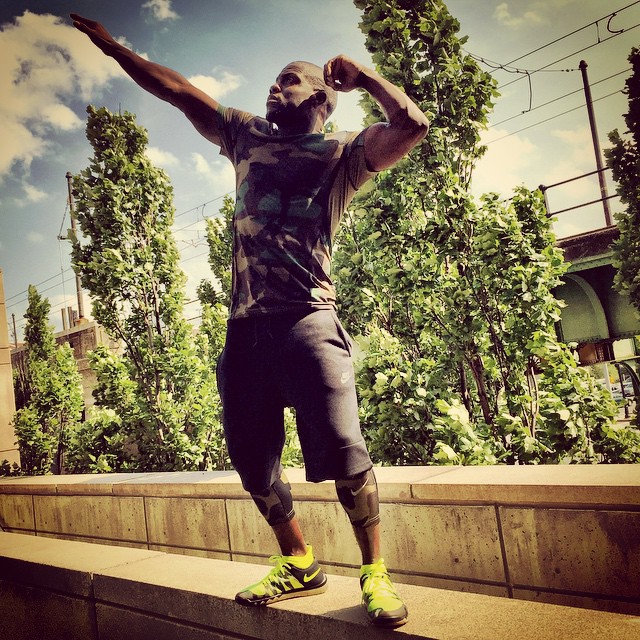 Kevin Hart wearing the Nike Free Trainer 5.0 V6 Amp Camo