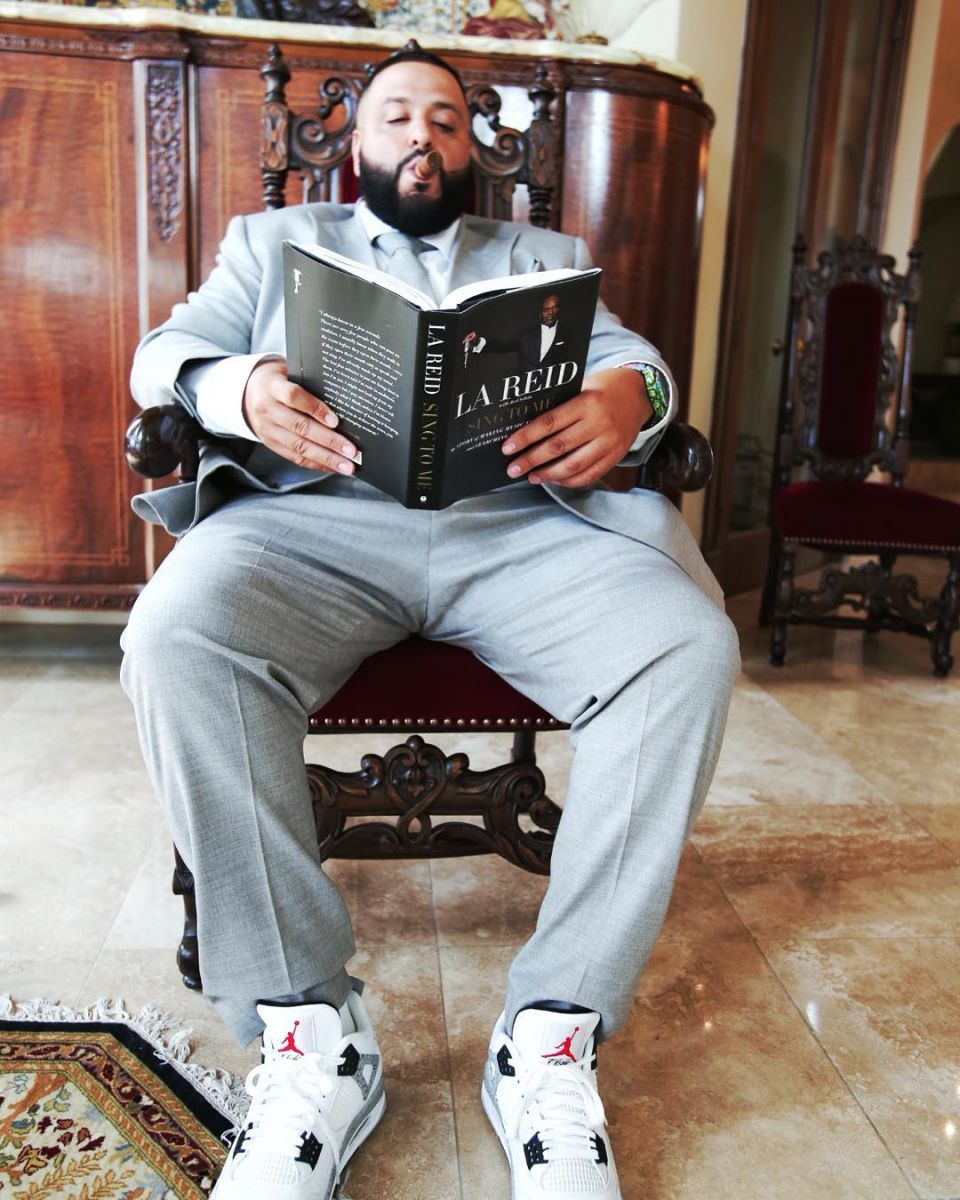 DJ Khaled Wearing the &#x27;Cement&#x27; Nike Air Jordan 4 &#x27;89