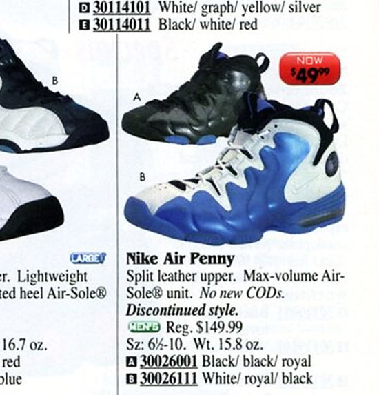 Nike Air Penny 3 in Eastbay Catalog 1999