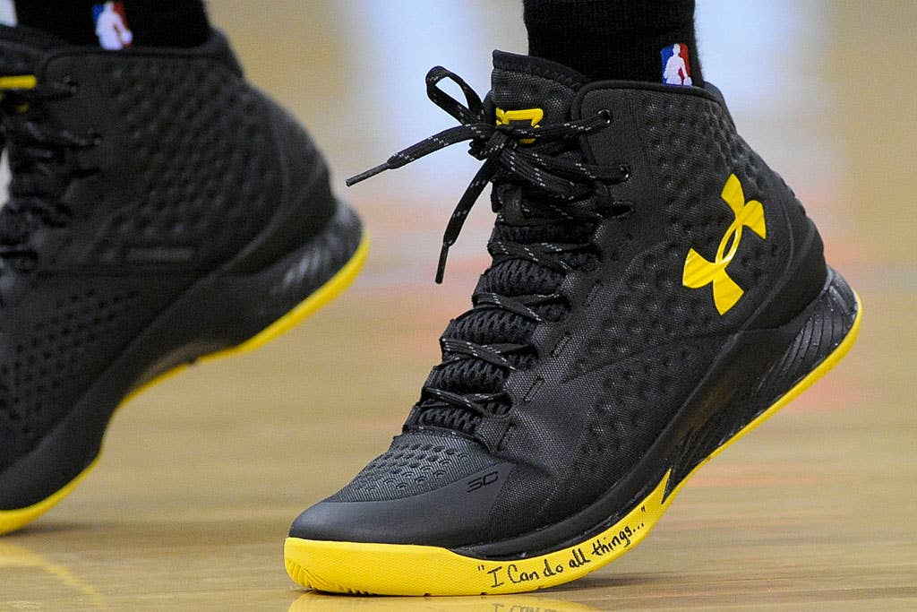 Stephen Curry wears Black/Yellow Under Armour Curry One PE in Game 3 (5)