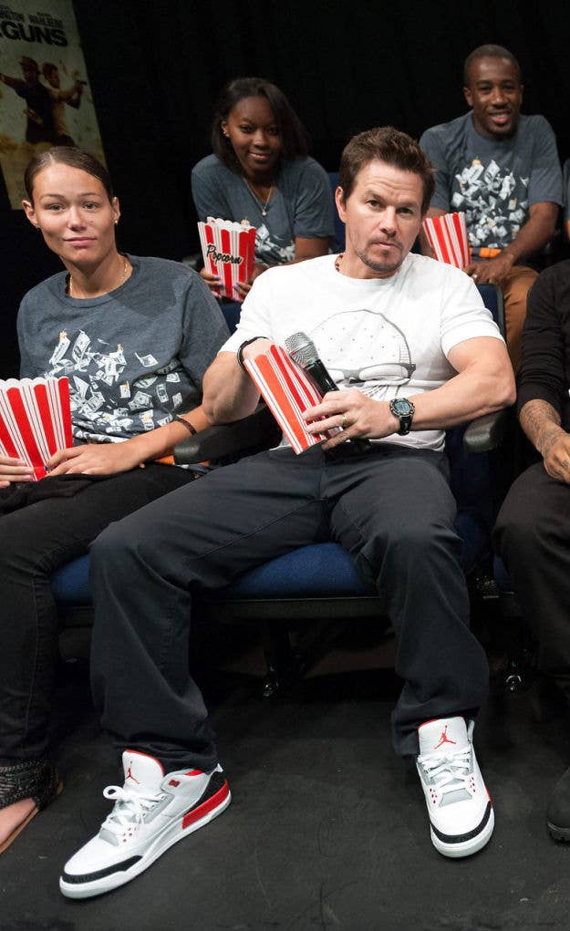 Mark Wahlberg wearing Air Jordan III 3 Retro Fire Red (3)