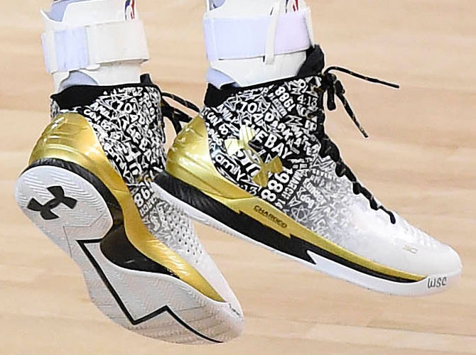Stephen Curry wearing an Under Armour Reverse MVP / Finals PE in Game 2 (5)