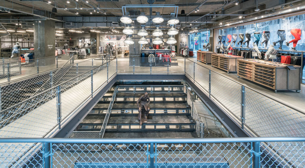 Adidas opens its flagship store in New York and we're there.