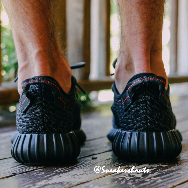 adidas Yeezy 350 Boost Black On-Foot (6)
