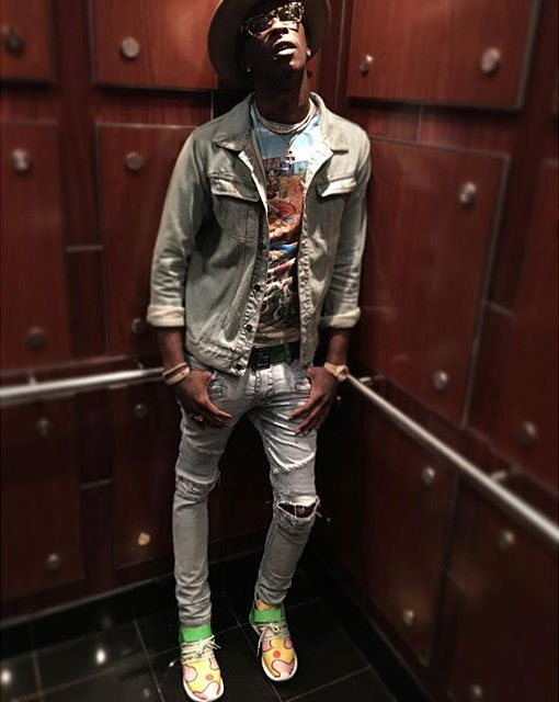 Young Thug wearing the adidas Jeremy Scott Tubular