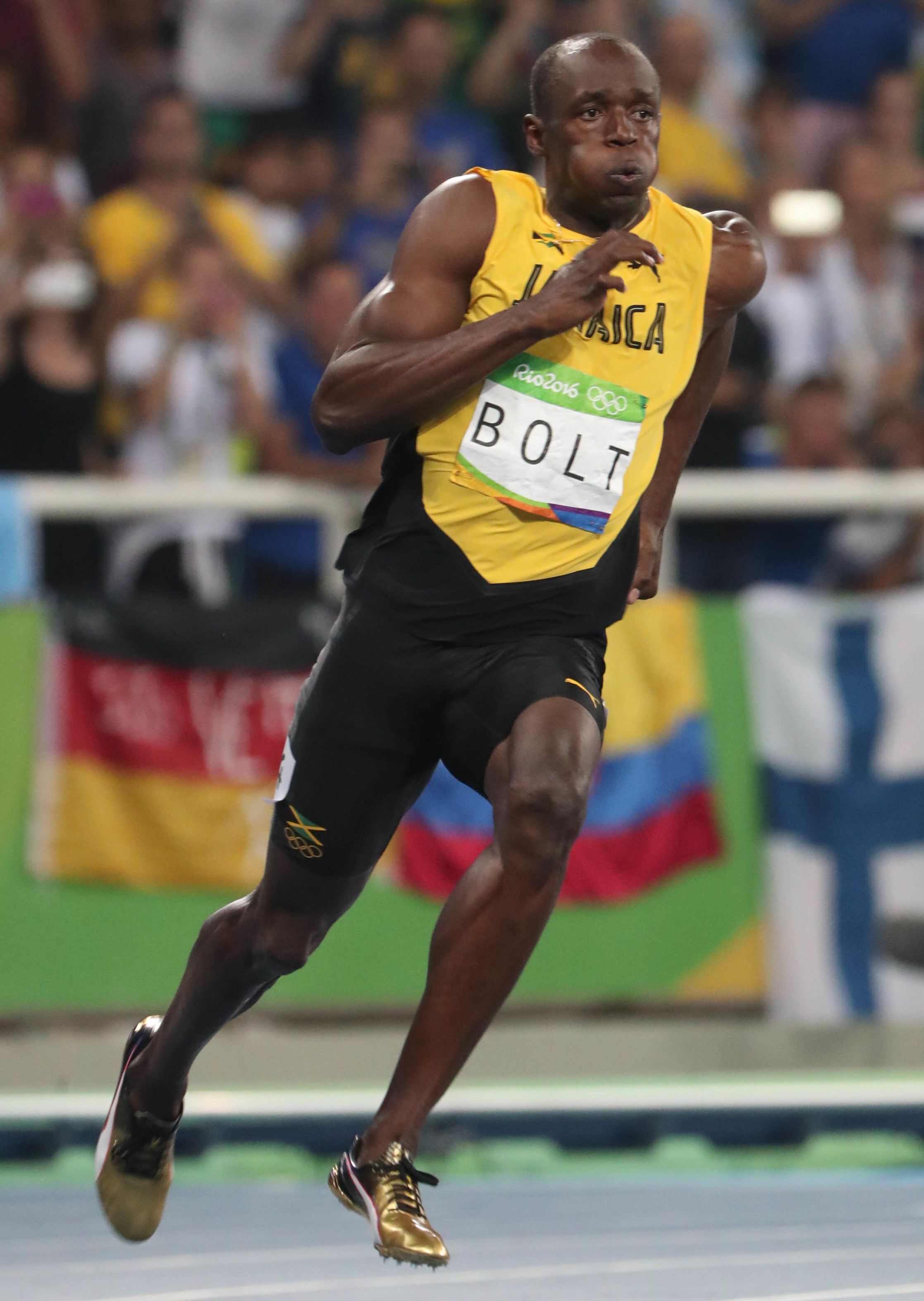 Usain Bolt&#x27;s Gold Puma Spikes for the Olympics Running