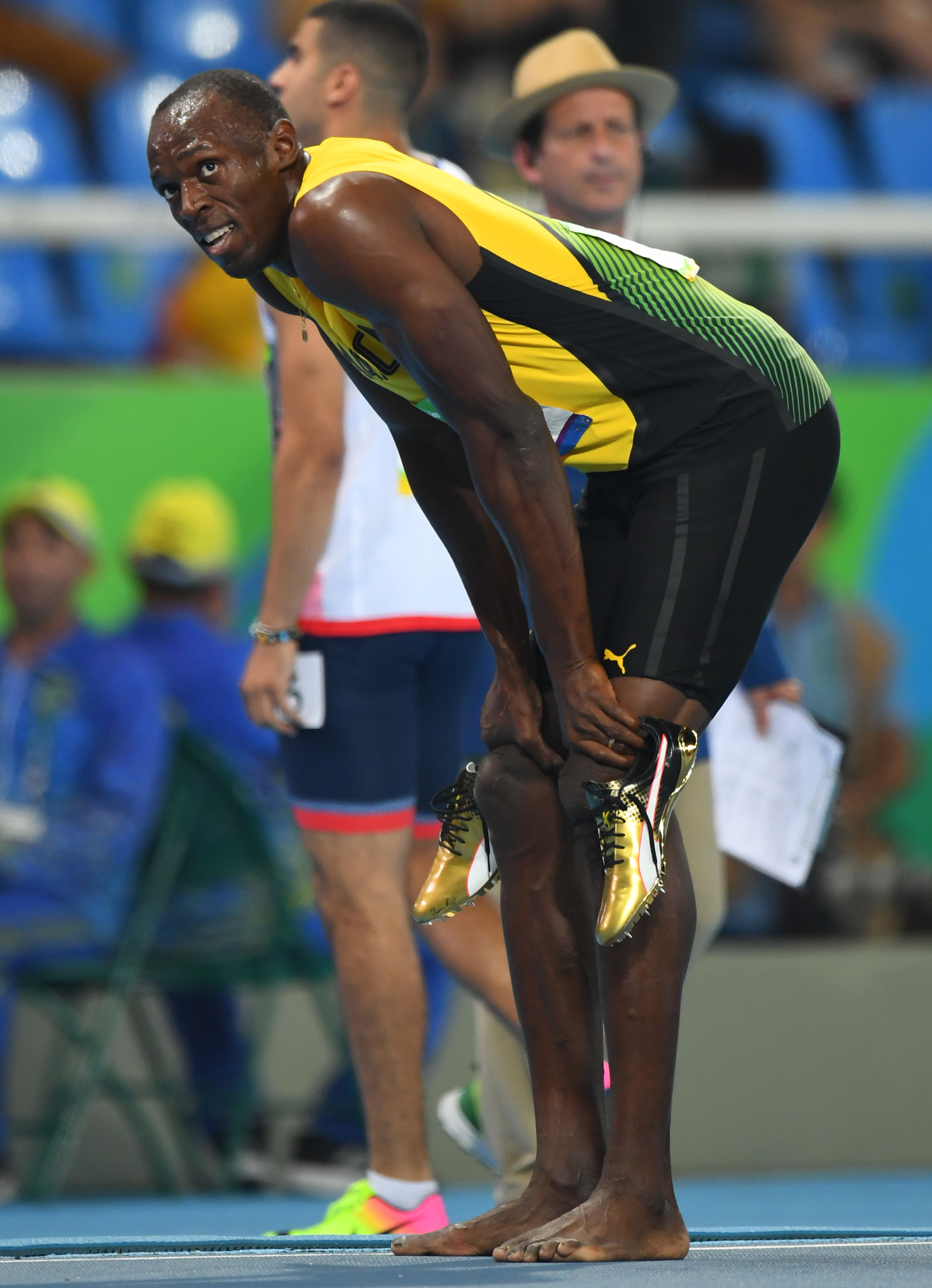 Usain Bolt&#x27;s Gold Puma Spikes for the Olympics Shoes Off