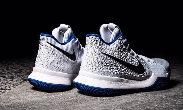 Nike Kyrie 3 White/Blue Heel