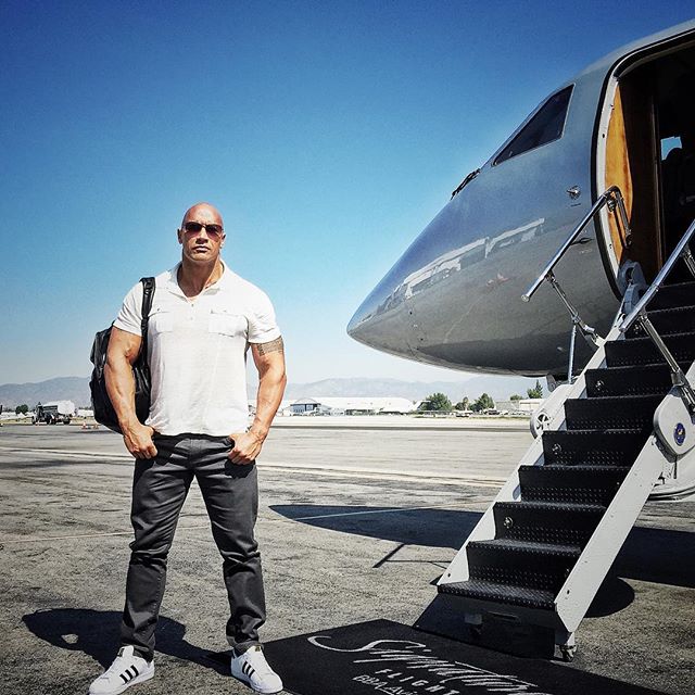 The Rock wearing the adidas Superstar