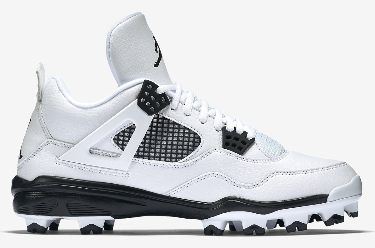 Air Jordan 4 Baseball Cleats White/Black (2)