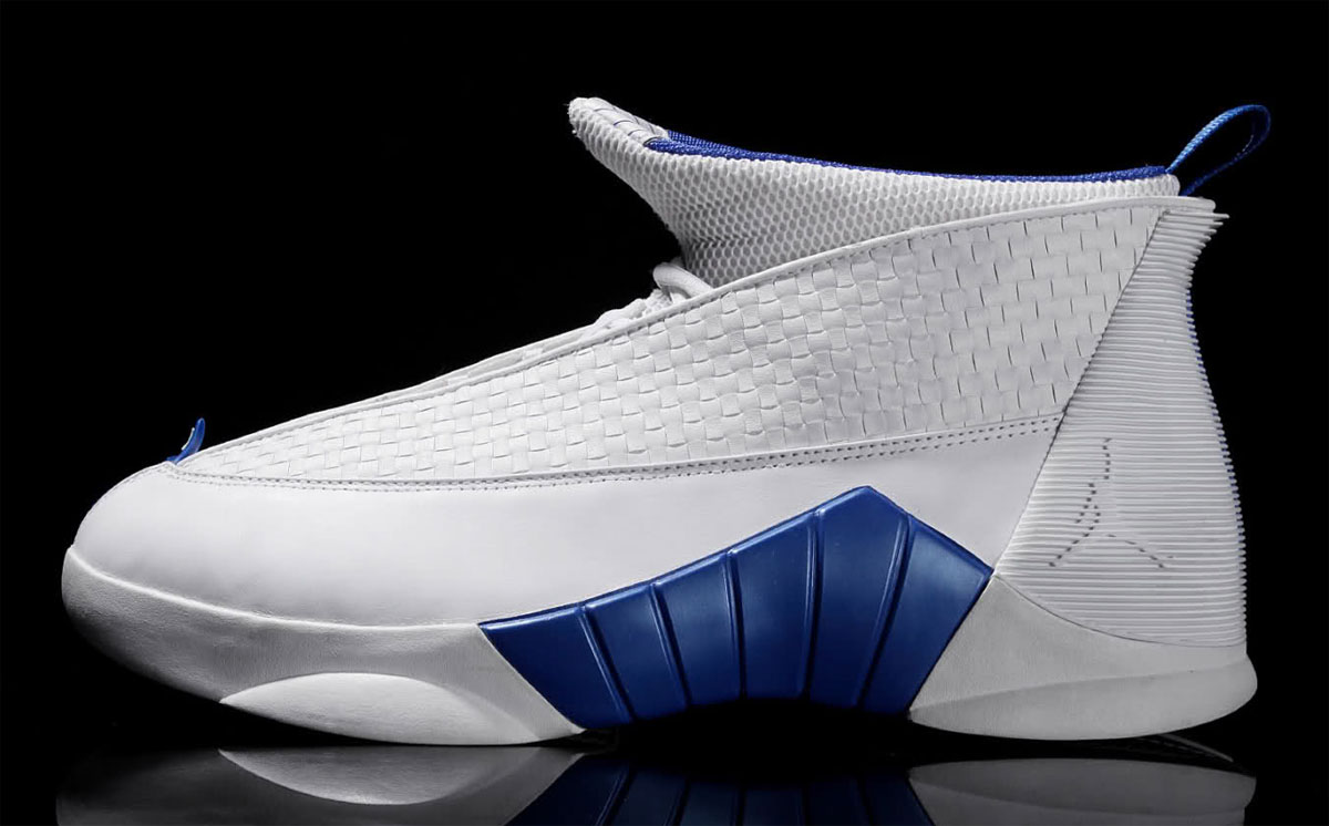 Jordan 15 shop white and blue