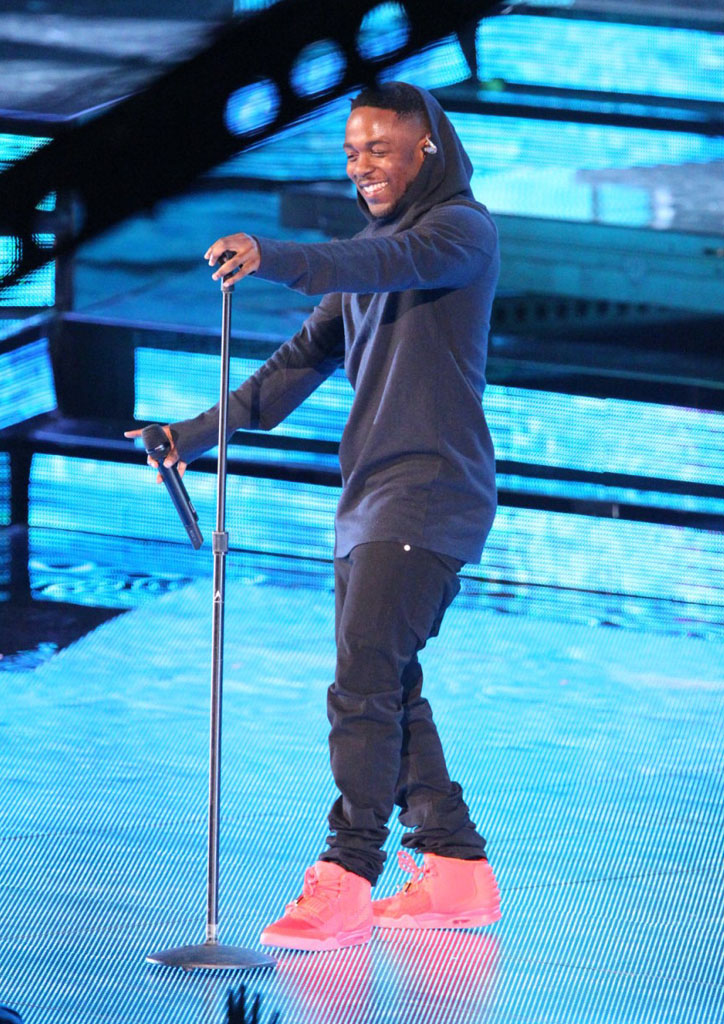 Kendrick Lamar Wears &#x27;Red October&#x27; Nike Air Yeezy 2 (4)