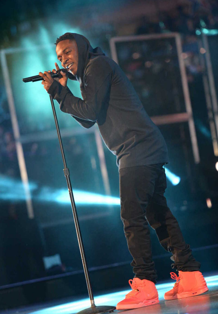 Kendrick Lamar Wears &#x27;Red October&#x27; Nike Air Yeezy 2 (7)