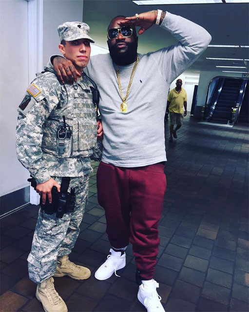 Rick Ross wearing the Nike Air Force 1 Mid