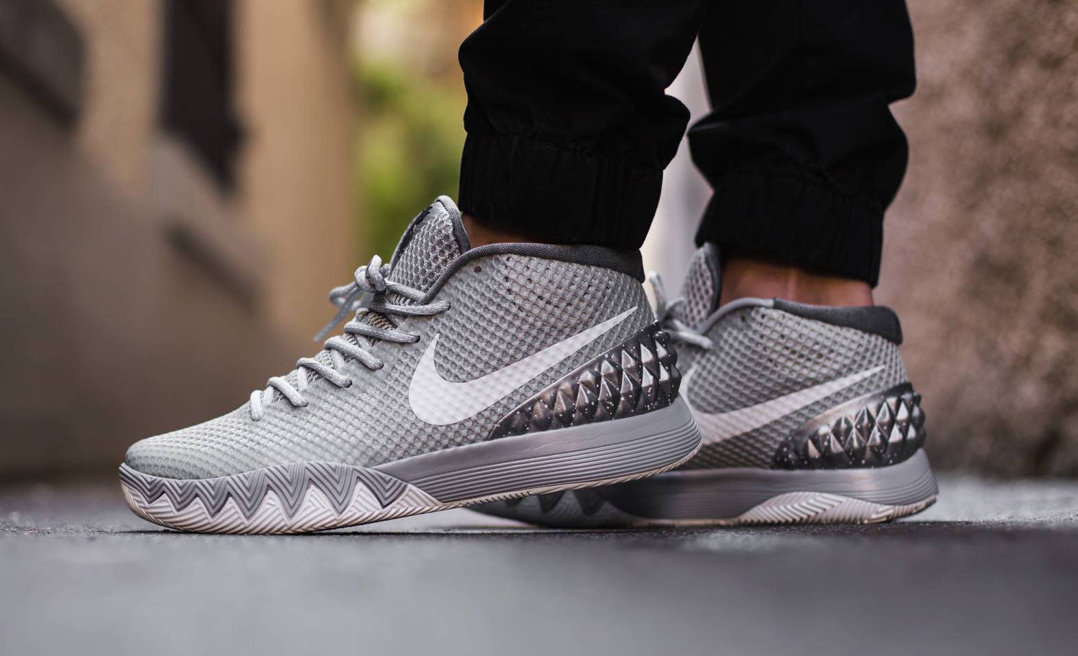 See the 'Wolf Grey' Nike Kyrie 1 Looks On-Feet Complex