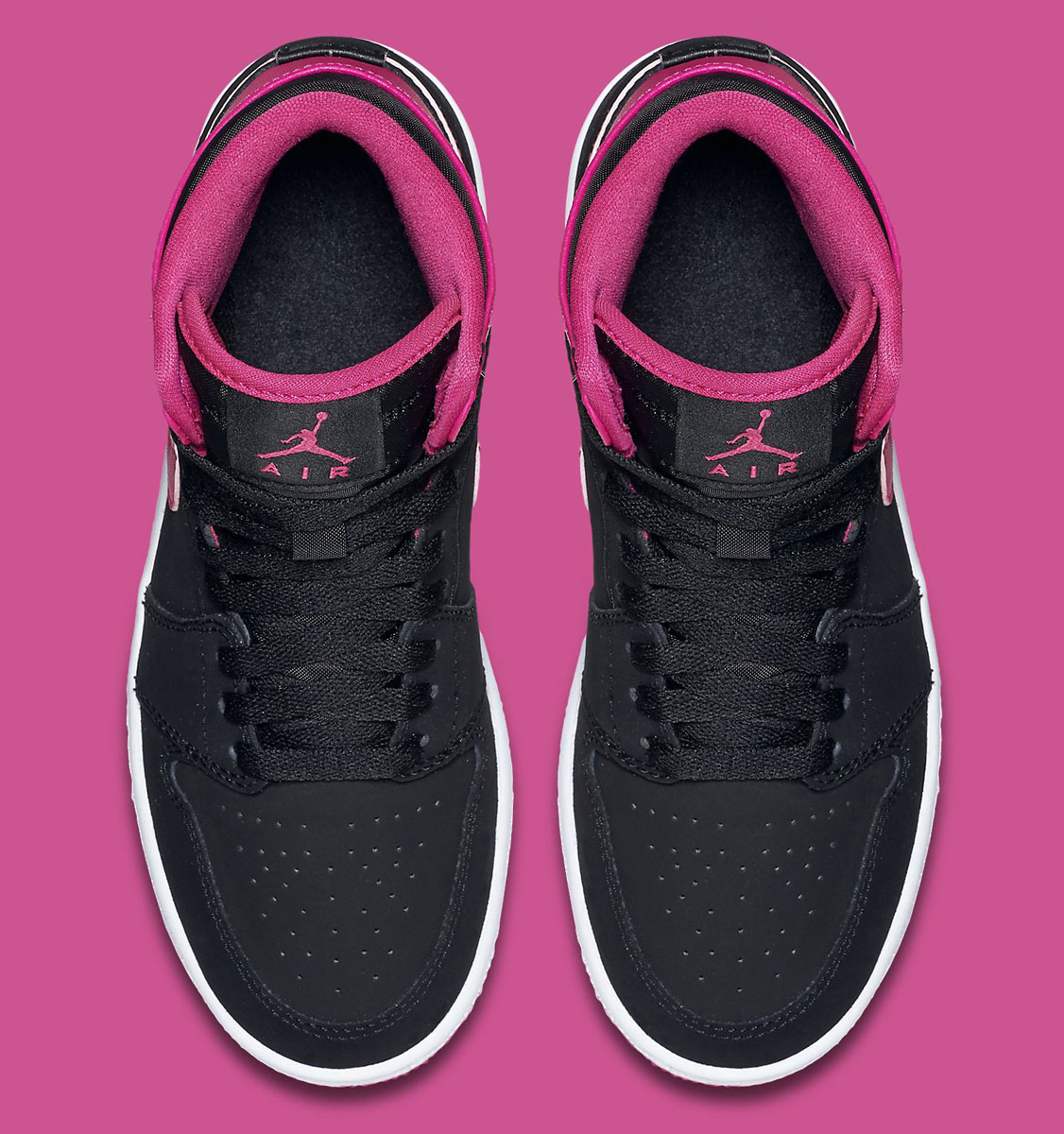 Air Jordan 1 High Girls Black/Pink (5)