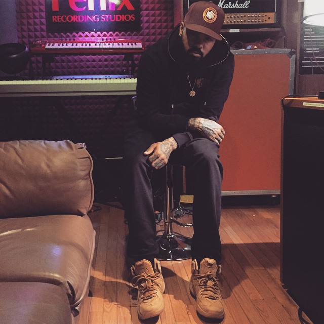 Stalley wearing the &#x27;Wheat&#x27; Nike LeBron XII 12 EXT