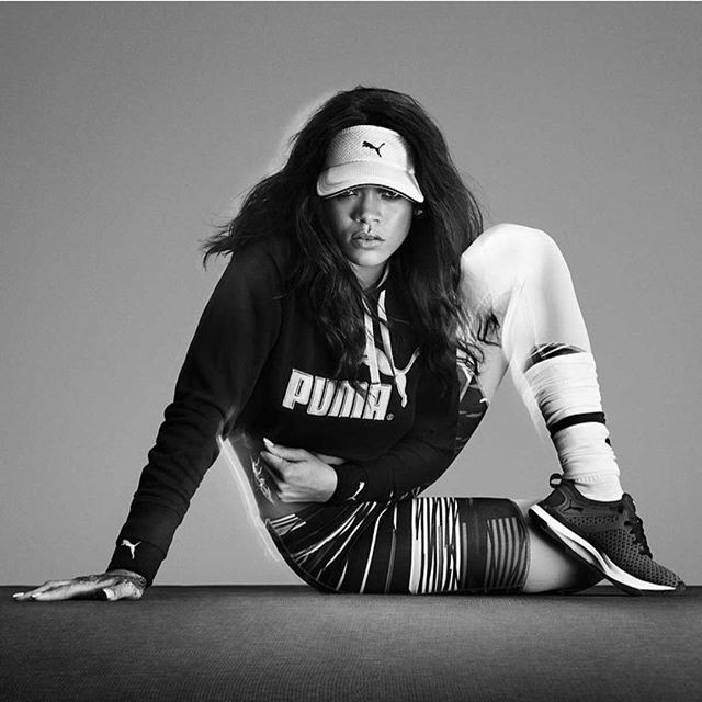 Rihanna wearing the Puma Pulse XT