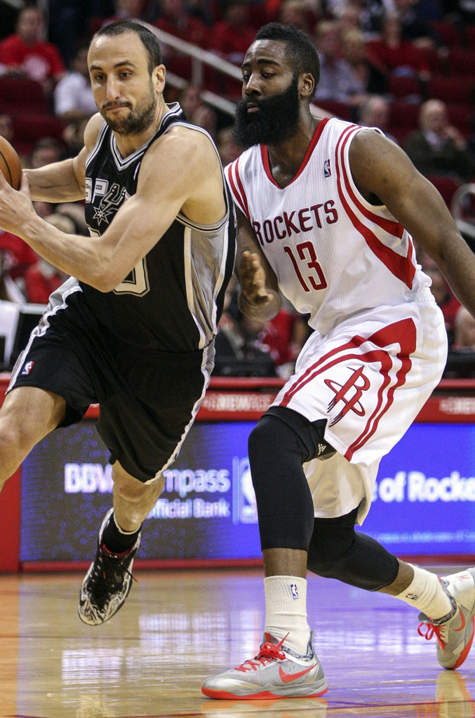 James Harden wearing the Nike Zoom Crusader in Silver/Red
