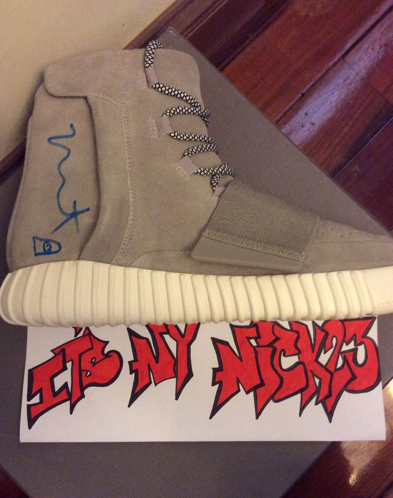 Kanye West Signed &amp; Sketched adidas Yeezy 750 Boost (6)