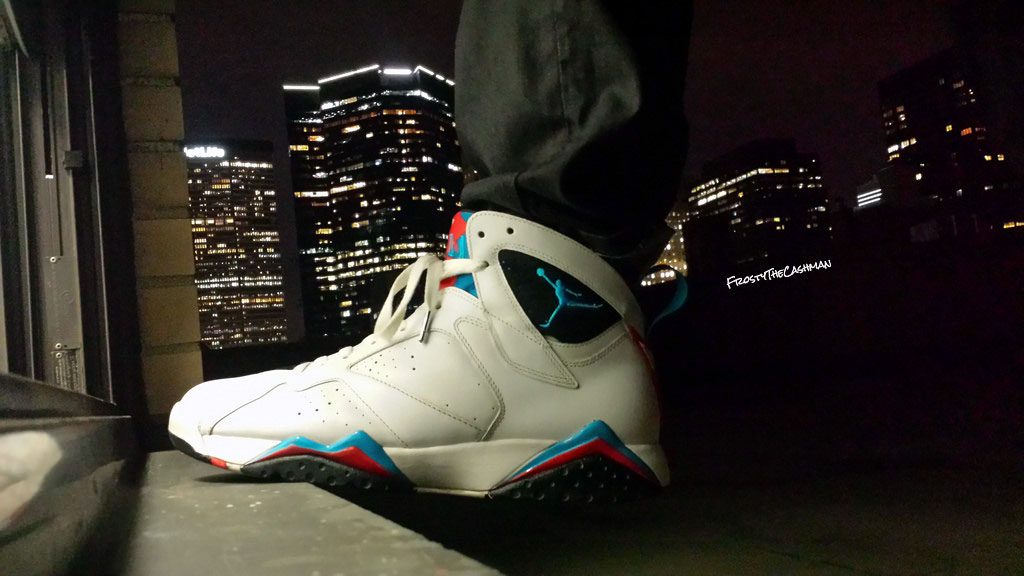 FrostyTheCashman wearing the &#x27;Orion Blue&#x27; Air Jordan VII 7