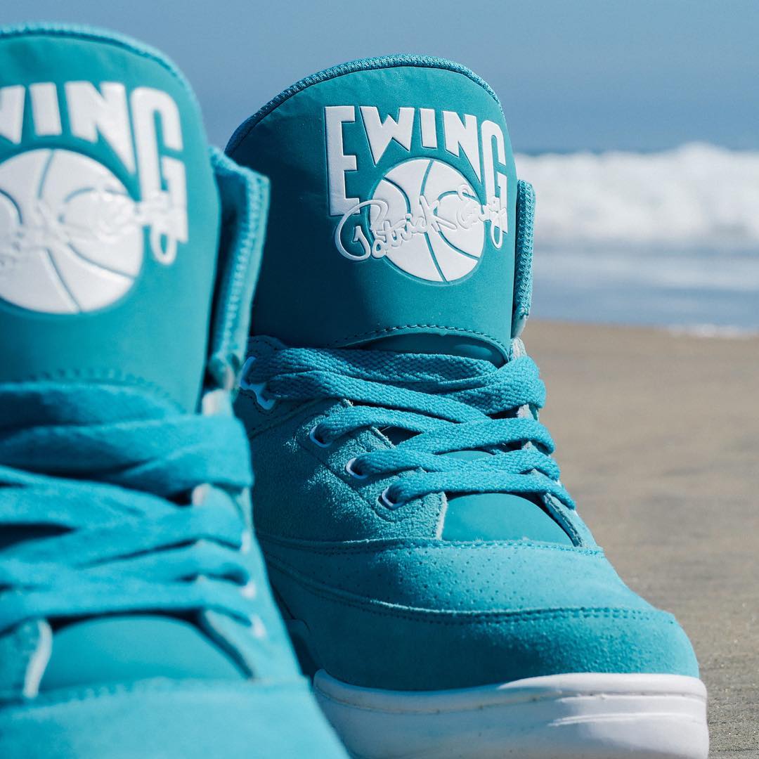 Ewing 33 Hi Turquoise Suede Release Date Tongue