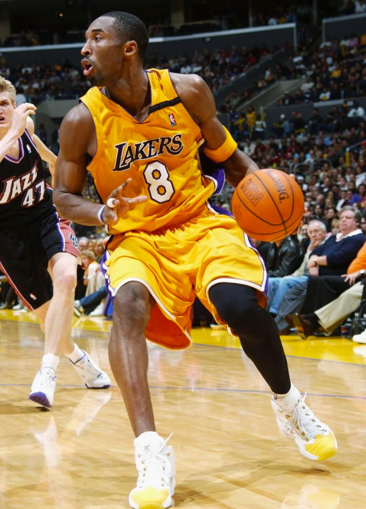 Kobe Bryant wearing the &#x27;Yellow Toe&#x27; Reebok Question